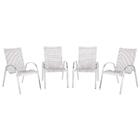 Conjunto 4 Cadeiras Colombia Para Área Externa Em Aluminio E