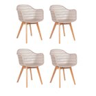 Conjunto 4 Cadeiras Com Braço Agnes   Nude