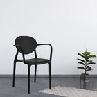 Conjunto 4 Cadeiras Com Braço Slick Grifit Preto