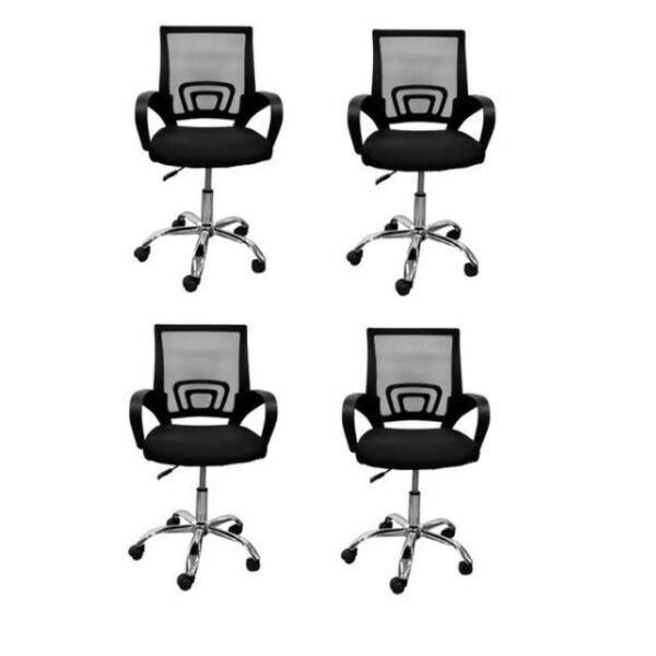 Conjunto 4 Cadeiras Confortavel Para Trabalhar Escritório Dir