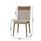 Conjunto 4 Cadeiras Cristal Linho Com Pés De Madeira Maciça