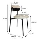 Conjunto 4 Cadeiras De Jantar Kyta Tecido Mesclado Est.preta