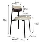 Conjunto 4 Cadeiras De Jantar Kyta Tecido Mesclado Est.preta