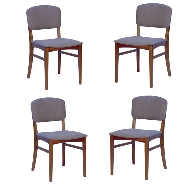 Conjunto 4 Cadeiras De Jantar Madeira Maciça Ayla Estofada Li