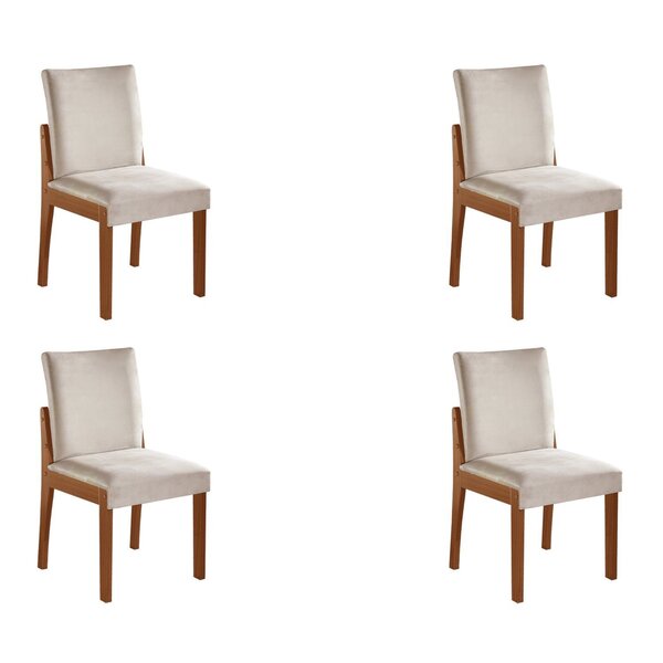 Conjunto 4 Cadeiras De Jantar Mônaco Yescasa Castanho Cinamom