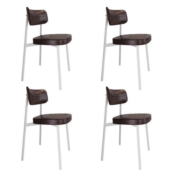 Conjunto 4 Cadeiras De Jantar Revestimento Sintetico Alloa Es