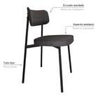 Conjunto 4 Cadeiras De Jantar Tecido Sint. Alloa Est. Preta