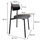 Conjunto 4 Cadeiras De Jantar Tecido Sint. Alloa Est. Preta