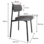 Conjunto 4 Cadeiras De Jantar Tecido Sint. Alloa Est. Preta