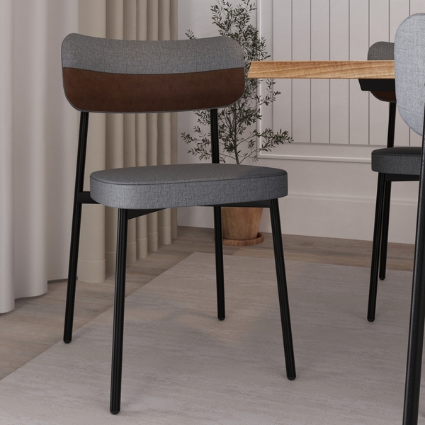 Conjunto 4 Cadeiras De Jantar Tecido Sint. Alloa Est. Preta