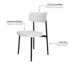 Conjunto 4 Cadeiras De Jantar Tecido Sint. Alloa Est. Preta