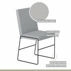 Conjunto 4 Cadeiras De Linho Para Sala De Jantar Dubai Cinza