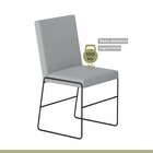 Conjunto 4 Cadeiras De Linho Para Sala De Jantar Dubai Cinza