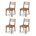 Conjunto 4 Cadeiras De Madeira Doha