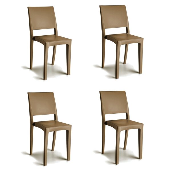 Conjunto 4 Cadeiras De Plástico Polipropileno Empilhável Hydr