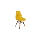 Conjunto 4 Cadeiras Dkr Charles Eames Wood Estofada Botonê -
