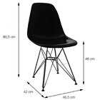 Conjunto 4 Cadeiras Eames Dkr Base Cromada  Branco