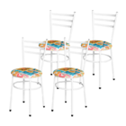 Conjunto 4 Cadeiras Epoxi Branca Para Cozinha Com Assento Per