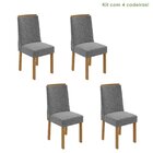 Conjunto 4 Cadeiras Estofadas Astrid Móveis Lopas Amêndoa Cle