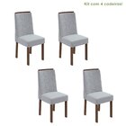 Conjunto 4 Cadeiras Estofadas Astrid Móveis Lopas Imbuia Clea
