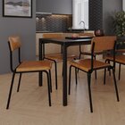 Conjunto 4 Cadeiras Estofadas Fixa Empilhável Fit Caramelo /