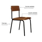 Conjunto 4 Cadeiras Estofadas Fixa Empilhável Fit Caramelo /