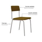 Conjunto 4 Cadeiras Estofadas Fixa Empilhável Fit Mostarda Ci