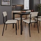 Conjunto 4 Cadeiras Estofadas Fixa Empilhável Fit Palha / Pre