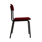 Conjunto 4 Cadeiras Estofadas Fixa Empilhável Fit Vermelho Vi