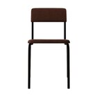 Conjunto 4 Cadeiras Estofadas Fixa Empilhável Fit Whisky / Pr