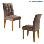 Conjunto 4 Cadeiras Estofadas Hobby Ypê/ Animale Marrom