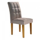 Conjunto 4 Cadeiras Estofadas Hobby Ypê/ Cinza