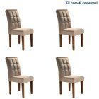 Conjunto 4 Cadeiras Estofadas Madri Chocolate