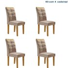 Conjunto 4 Cadeiras Estofadas Nápoles Espresso Móveis Ypê