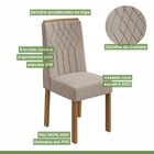 Conjunto 4 Cadeiras Exclusive  Amêndoa Clean/veludo Naturale