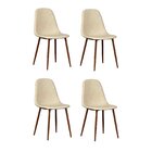 Conjunto 4 Cadeiras Fixa Tania  Nude