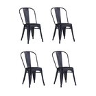 Conjunto 4 Cadeiras Iron Fosca   Preto