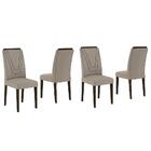 Conjunto 4 Cadeiras Lima Imbuia/ Creme - Móveis Arapongas