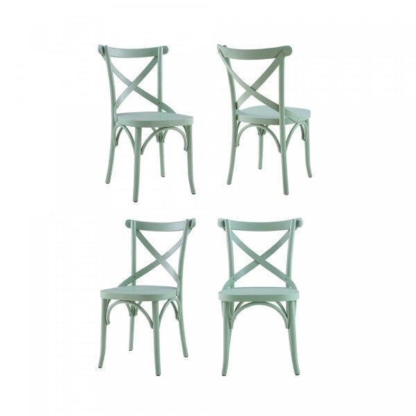 Conjunto 4 Cadeiras Madeira Maciça Tauari Cross Laquado X Tex