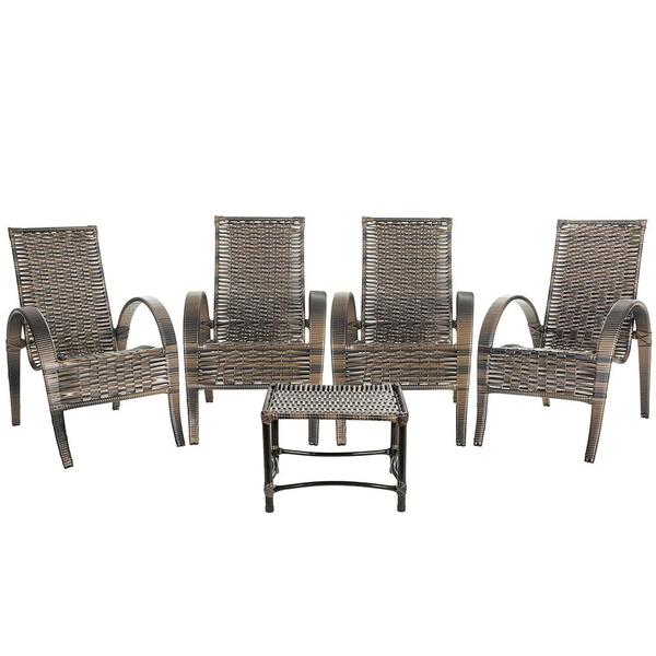 Conjunto 4 Cadeiras Napoli Argila E 1 Mesa De Centro Fibra Si