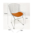 Conjunto 4 Cadeiras Para Cozinha Bertoia Cromada Assento Cor