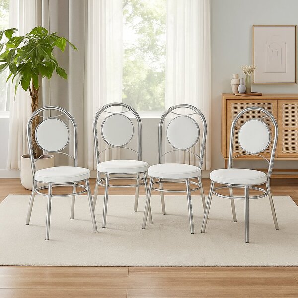 Conjunto 4 Cadeiras Para Cozinha Debrum Yescasa Cromado/branco