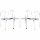 Conjunto 4 Cadeiras Para Cozinha E Sala De Jantar Branco/cinza