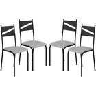 Conjunto 4 Cadeiras Para Cozinha E Sala De Jantar Preto/cinza