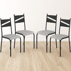 Conjunto 4 Cadeiras Para Cozinha E Sala De Jantar Preto/cinza