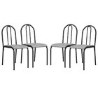 Conjunto 4 Cadeiras Para Cozinha E Sala De Jantar Preto/cinza