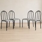 Conjunto 4 Cadeiras Para Cozinha E Sala De Jantar Preto/cinza