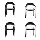 Conjunto 4 Cadeiras Para Jardim E Varanda Lia Com Braço Preto