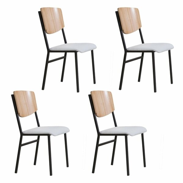 Conjunto 4 Cadeiras Para Sala De Jantar Confort Bege / Preto