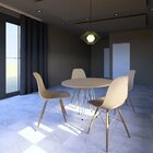 Conjunto 4 Cadeiras Para Sala De Jantar Eames Eiffel Dkr Nude